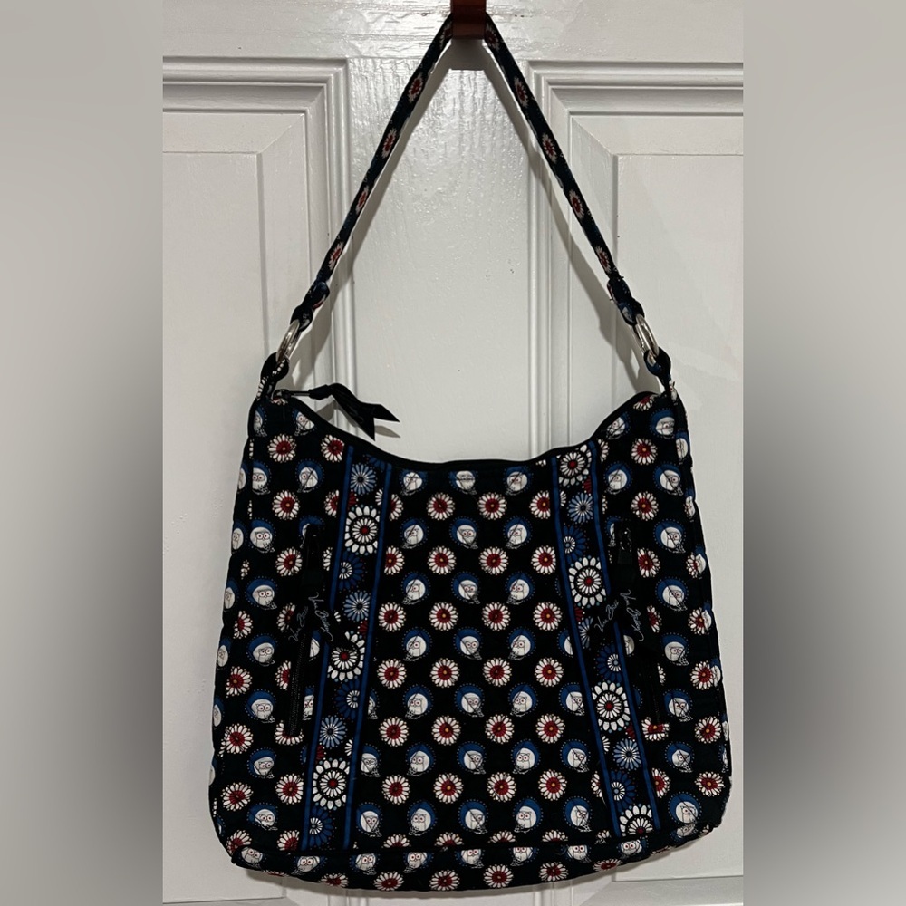 Vera Bradley Lisa B Purse Retired Pattern Night Owl Quilted Shoulder Bag EUC
